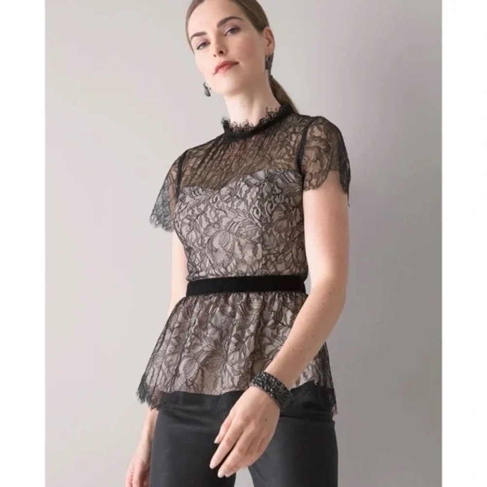 White House Black Market (WHBM) - Contrast Lace Bodice